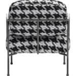 Modern Houndstooth Accent Chair with Steel Frame and Armrests