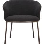 Modern Black Steel Frame Shearling Style Dining Chair 10 Modern Black Steel Frame Shearling Style Dining Chair