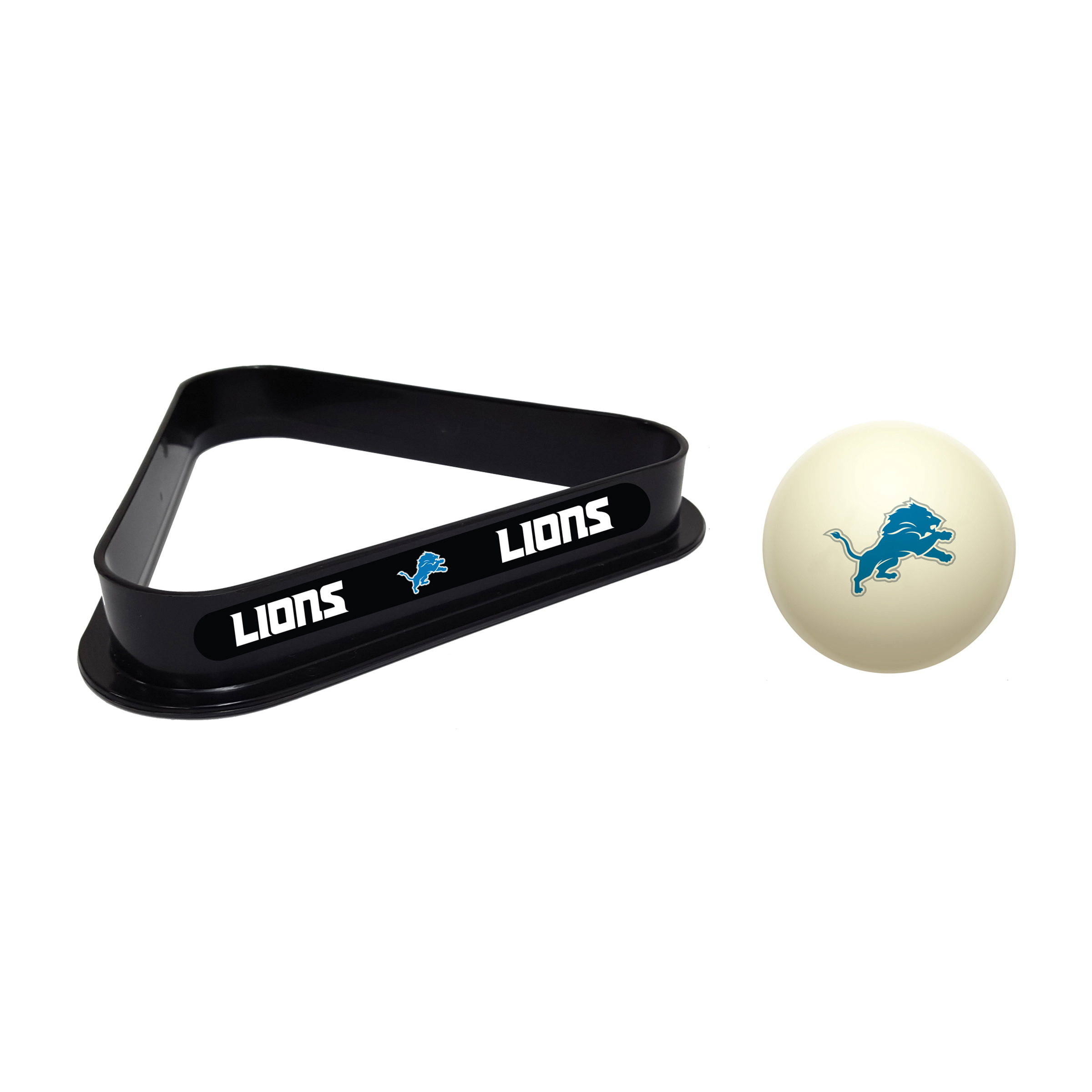 detroit lions billiards triangle and cue ball set