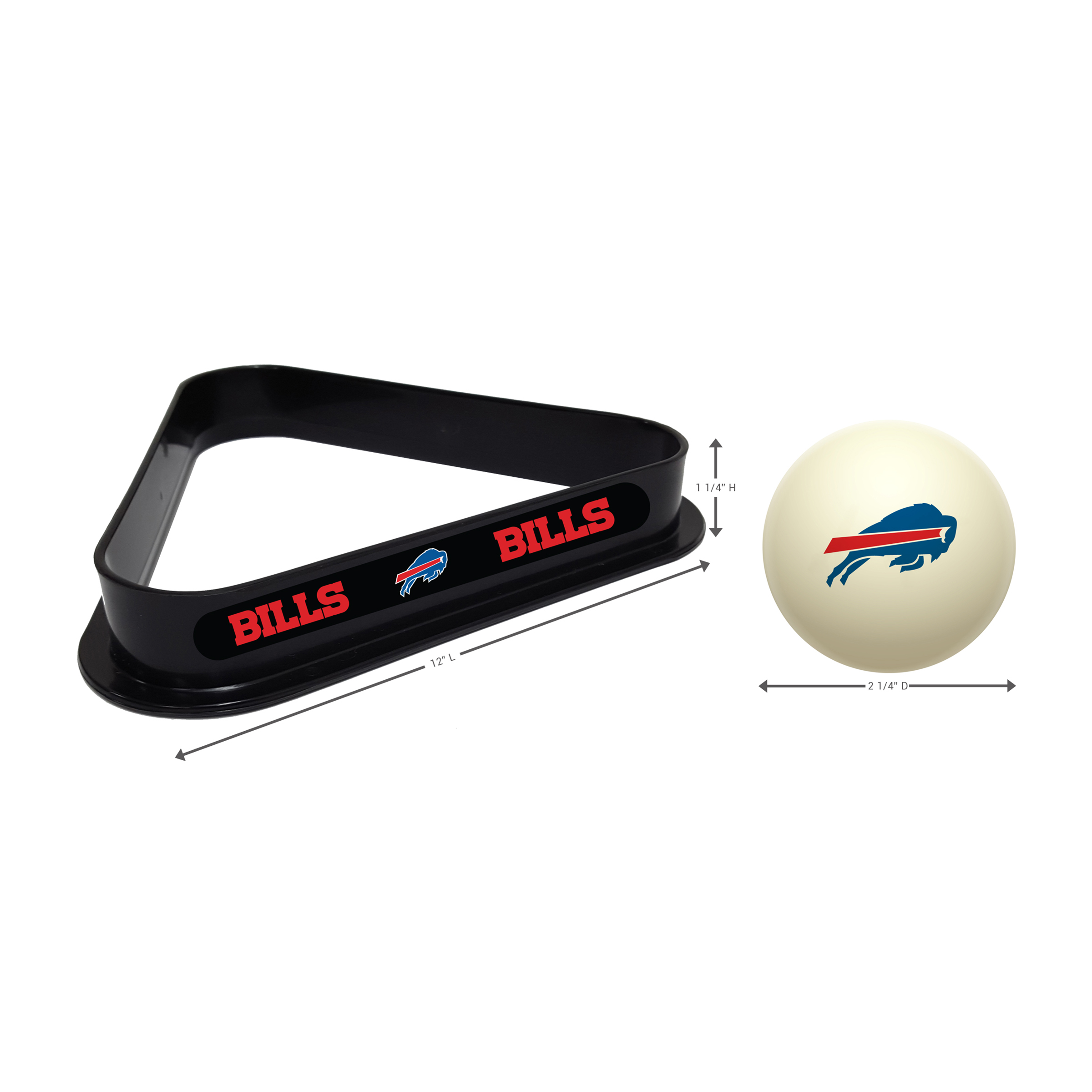buffalo bills billiard cue ball and triangle set