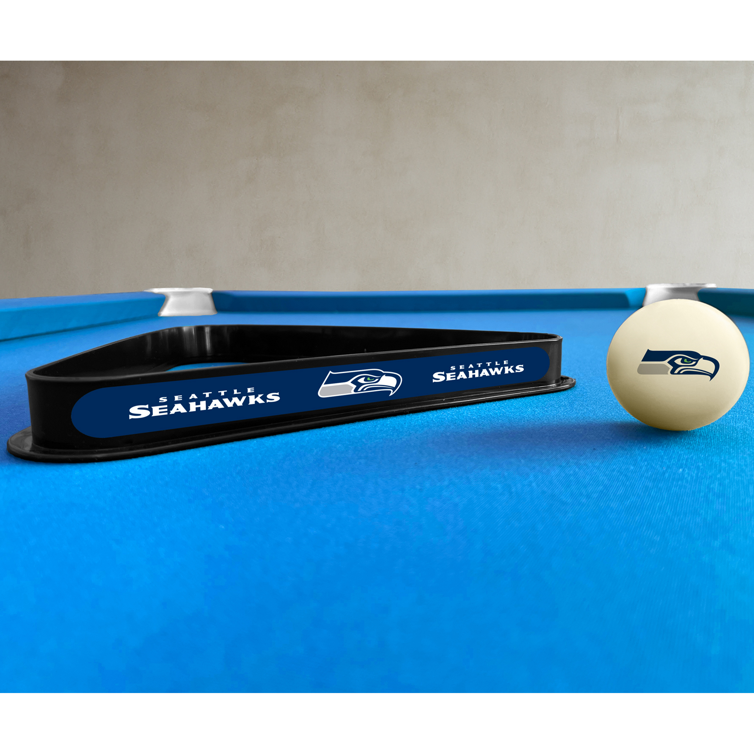 seattle seahawks billiard cue ball and triangle set