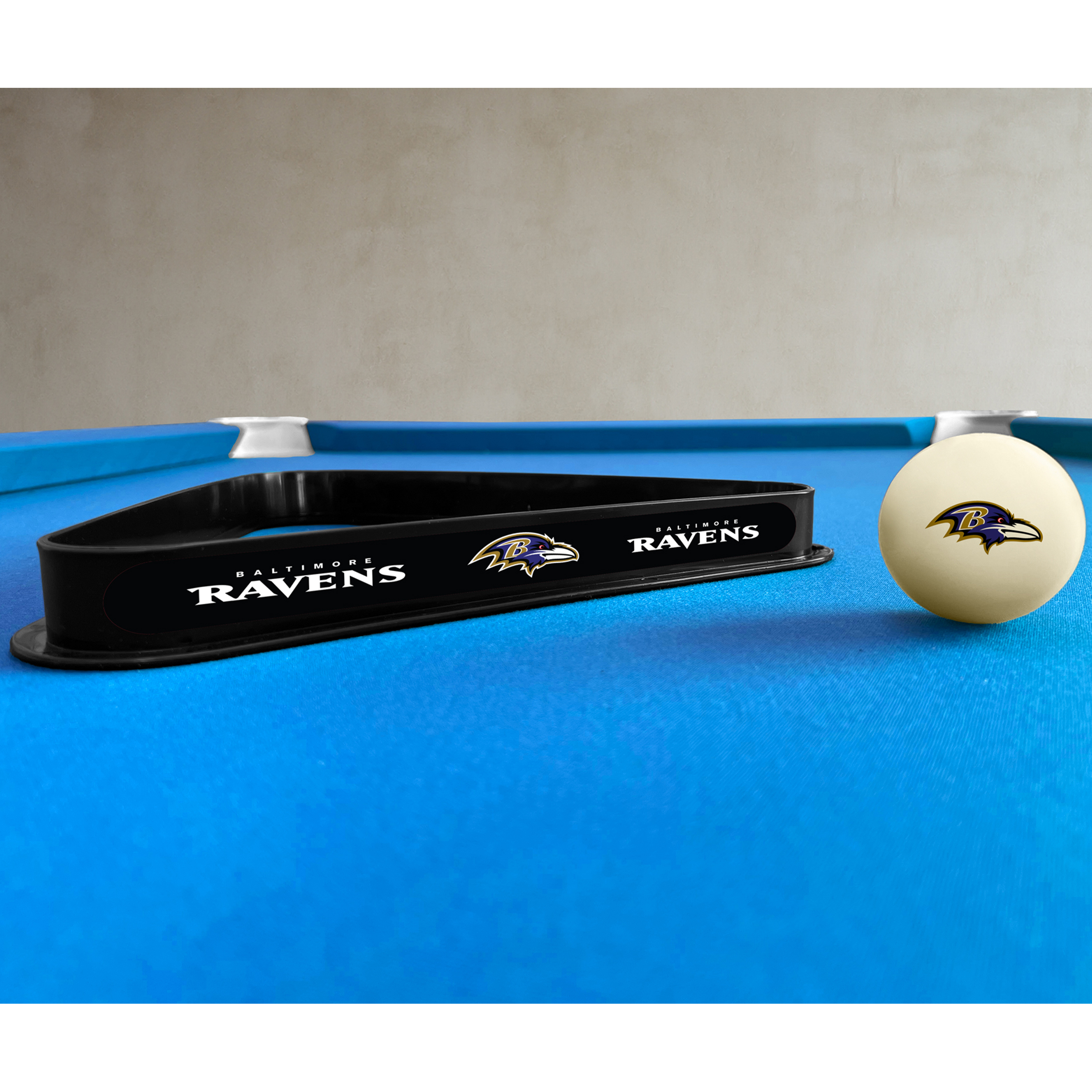 baltimore ravens billiard cue ball and triangle set