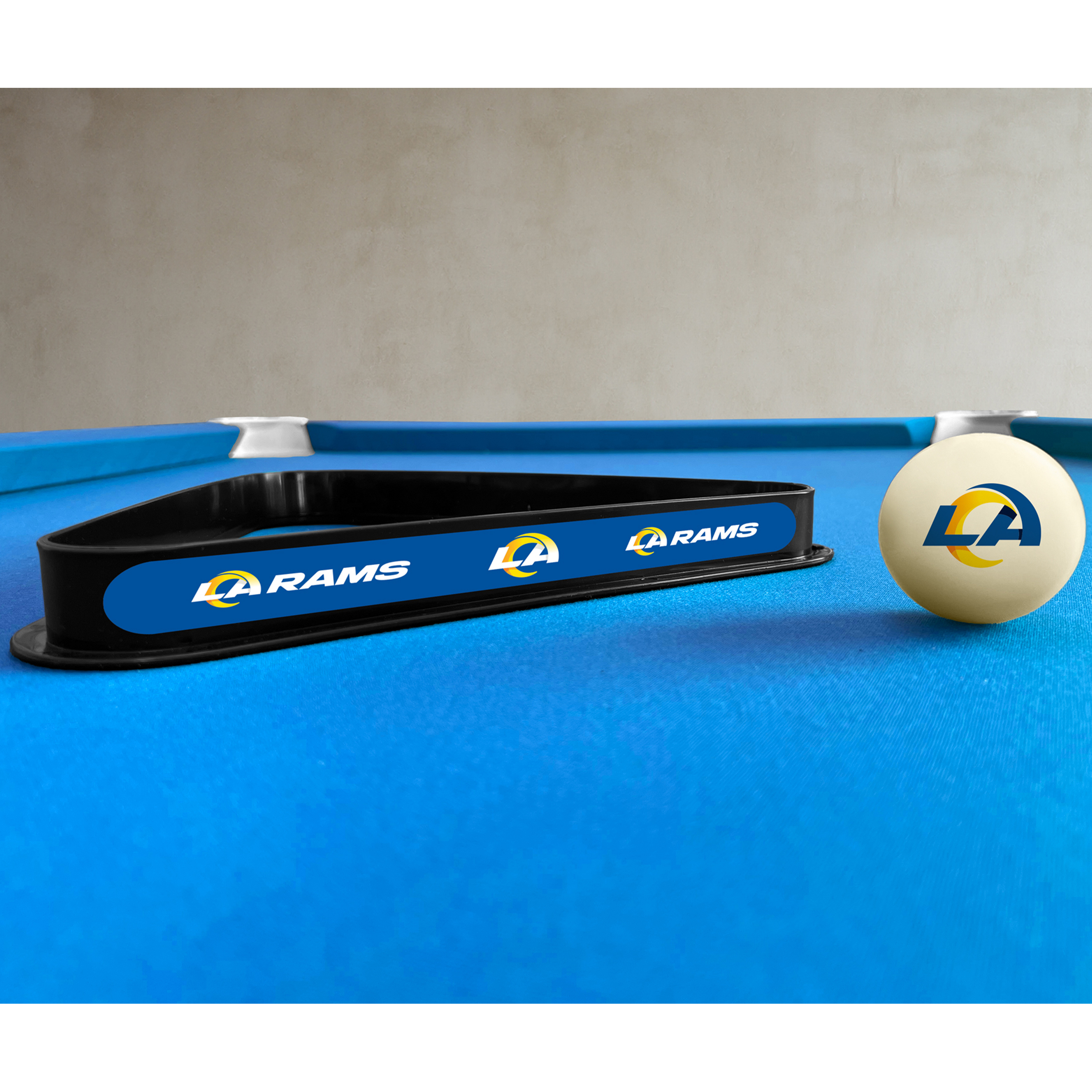 la rams polyester billiard cue ball and triangle set