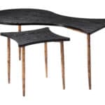 Black and Bronze Coffee Table Set with Steel Frame (2-Piece)