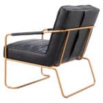 Modern Tufted Vinyl Accent Chair with Powder-Coated Steel Base 13 Modern Tufted Vinyl Accent Chair with Powder-Coated Steel Base