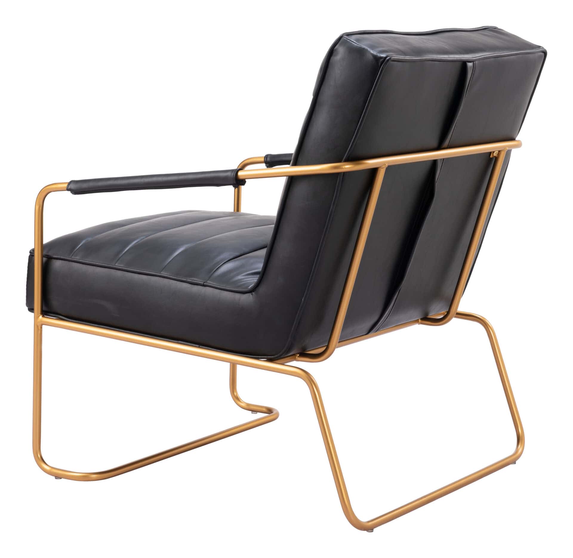 Modern Tufted Vinyl Accent Chair with Powder-Coated Steel Base 6 Modern Tufted Vinyl Accent Chair with Powder-Coated Steel Base - Image 6
