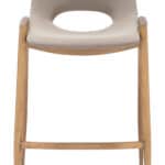 Beige and Gold Mid-Century Modern Counter Stool with Footrest (Set of 2)