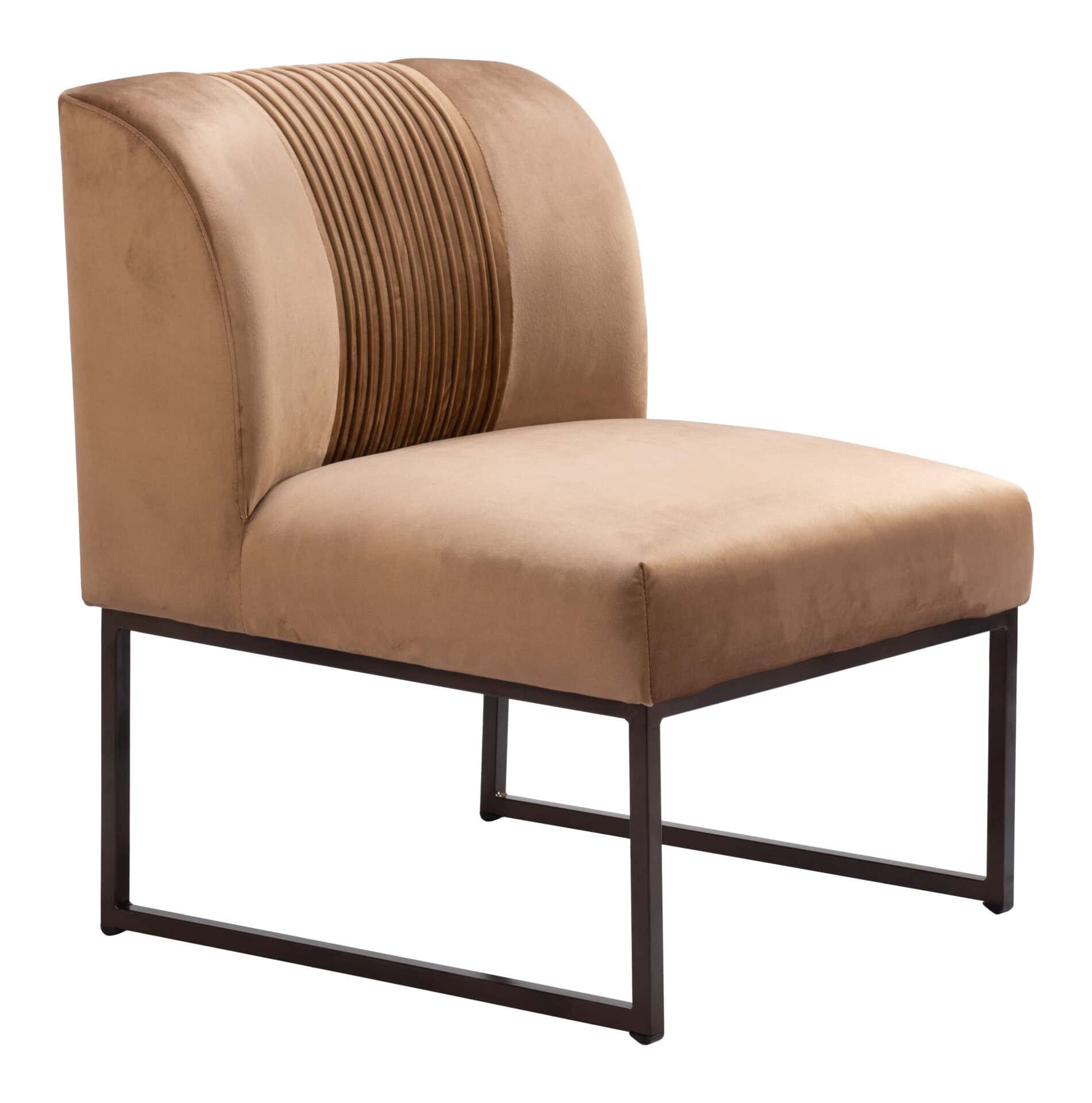 Modern Velvet Accent Chair with Powder Coated Steel Base 7 Modern Velvet Accent Chair with Powder Coated Steel Base - Image 7