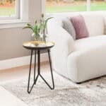 Gold & Black Contemporary Round Tray Side Table 9 Gold & Black Contemporary Round Tray Side Table