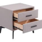 Gray End Table with Two Fabric Drawers and Steel Frame 17 Gray End Table with Two Fabric Drawers and Steel Frame