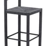 Modern Black Aluminum Barstool for Outdoor Spaces (Set of 2)