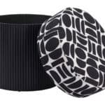 Black and White Storage Ottoman with Hidden Compartment and Wooden Legs