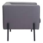 Mid-Century Modern Gray Tufted Faux Leather Accent Chair 12 Mid-Century Modern Gray Tufted Faux Leather Accent Chair