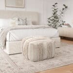 Woven Cotton Boho Chic Ottoman with Rubber Feet Protection 8 Woven Cotton Boho Chic Ottoman with Rubber Feet Protection