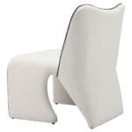 Ivory Accent Chair with Steel Frame and Boucle-Like Fabric 12 Ivory Accent Chair with Steel Frame and Boucle-Like Fabric