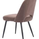 Modern Boho Dining Chair with Shearling Fabric and Steel Legs (Set of 2)