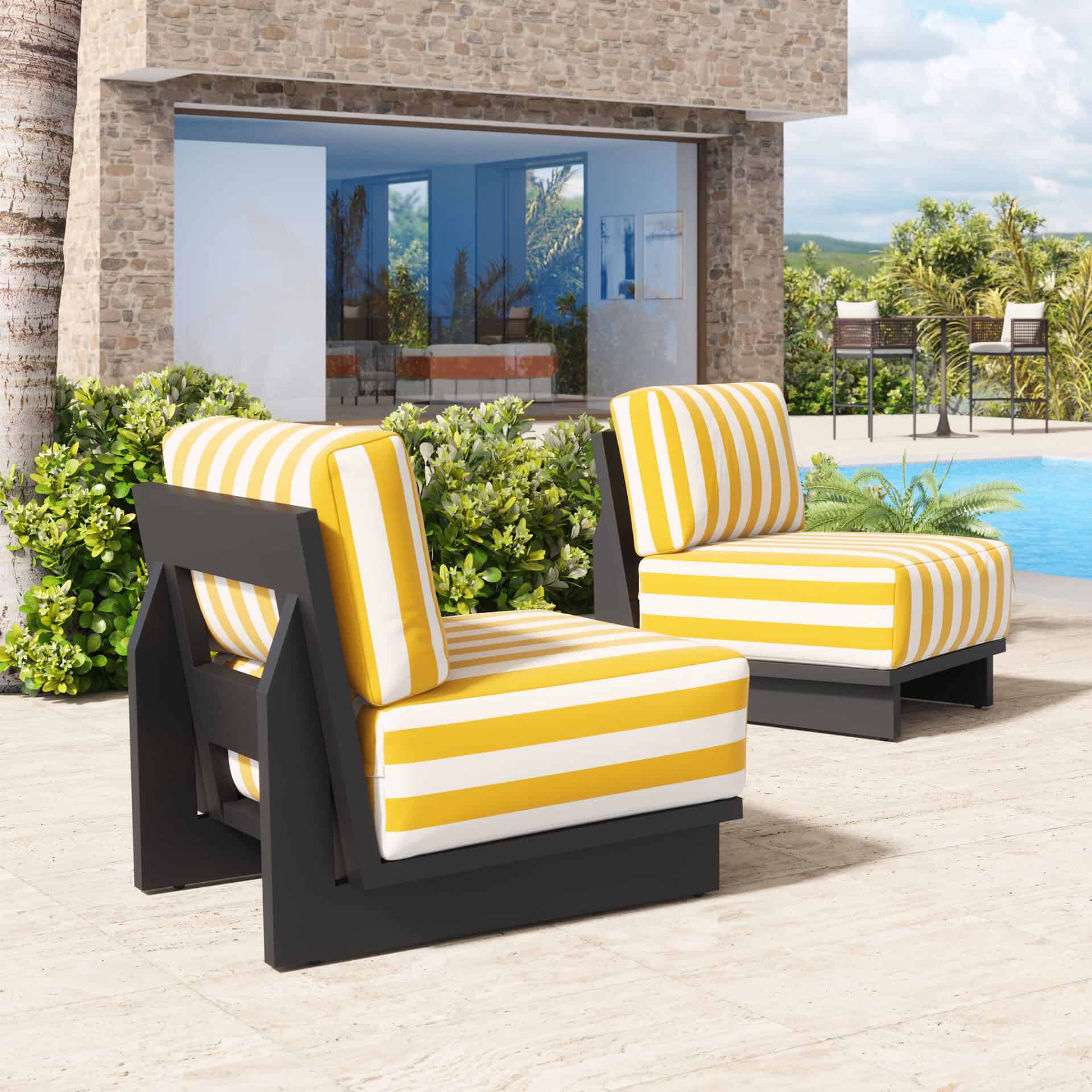 Yellow Weather-Resistant Shoreline Accent Chair with Washable Cushion Cover 12 Yellow Weather-Resistant Shoreline Accent Chair with Washable Cushion Cover