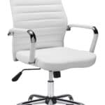 White Faux Leather Office Chair with Adjustable Height and Swivel Base 10 White Faux Leather Office Chair with Adjustable Height and Swivel Base