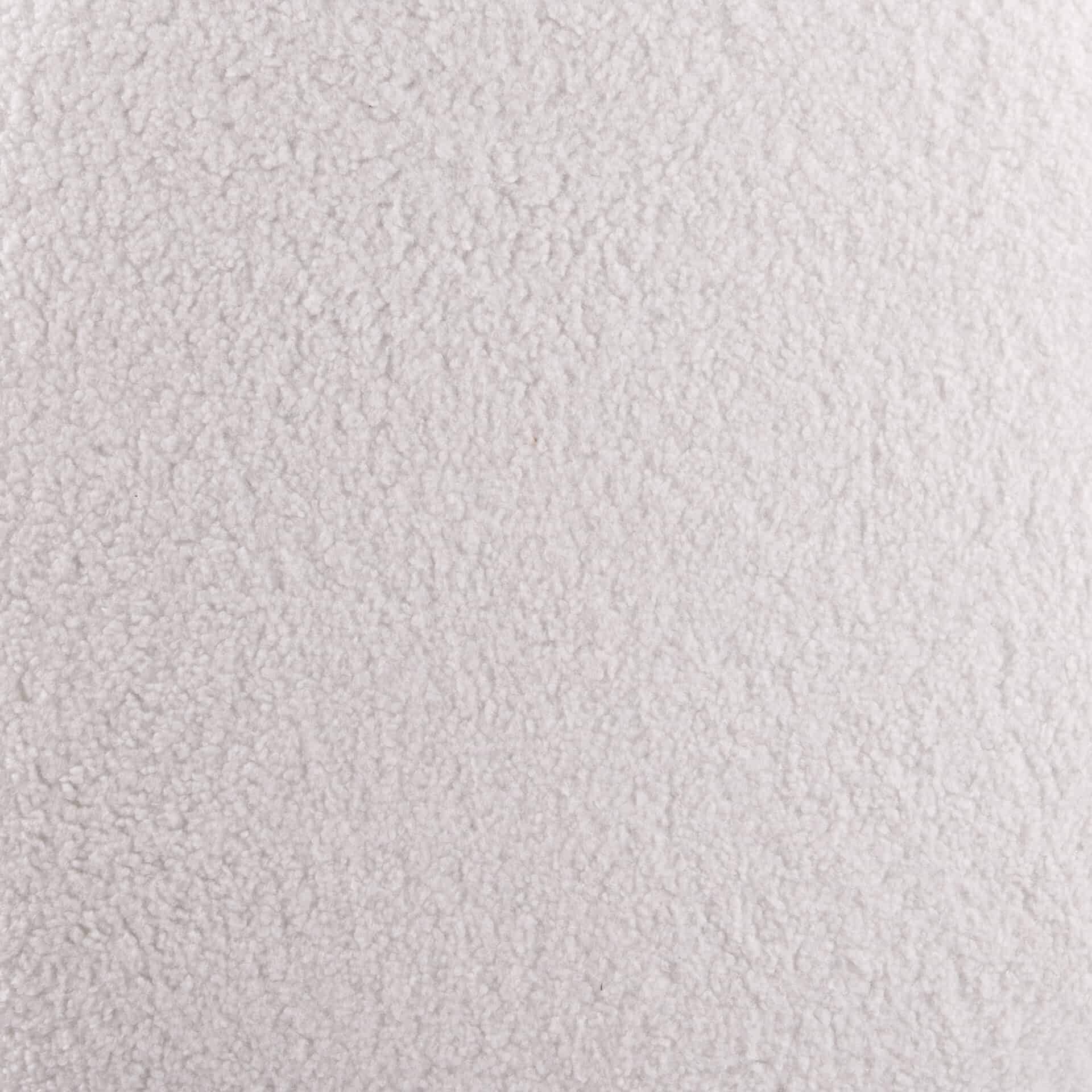 Cream Upholstered Sherpa Ottoman with Wood Veneer Legs 6 Cream Upholstered Sherpa Ottoman with Wood Veneer Legs - Image 6