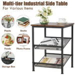 Industrial Side Table with Adjustable Mesh Shelves and Sturdy Frame 14 Industrial Side Table with Adjustable Mesh Shelves and Sturdy Frame