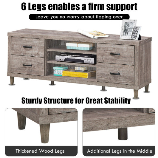 Retro TV Stand with Storage Shelves and Drawers for Living Rooms 6 Retro TV Stand with Storage Shelves and Drawers for Living Rooms - Image 6