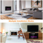 30-Inch Ultra Thin Electric Fireplace Heater with Remote Control