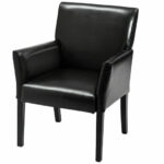 Modern Black PU Leather Adjustable Armchair with Wood Legs 13 Modern Black PU Leather Adjustable Armchair with Wood Legs