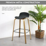 Modern Low-Back Bar Stools with Metal Legs (Set of 2)
