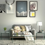 Tempered Glass U-Shaped End Table with Non-Slip Pads