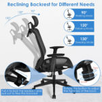 Height Adjustable Ergonomic Mesh Office Chair with Lumbar Support 19 Height Adjustable Ergonomic Mesh Office Chair with Lumbar Support