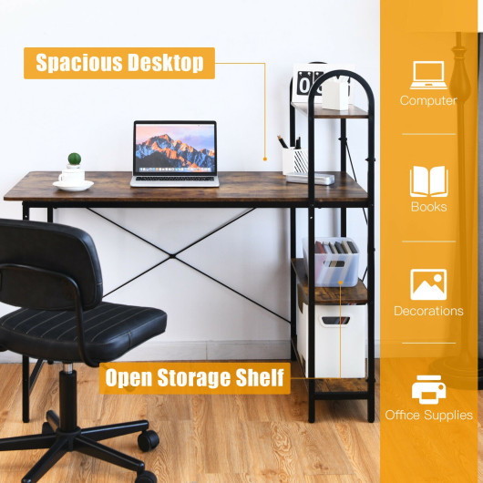 48-Inch Reversible Computer Desk with Shelves for Small Spaces 2 48-Inch Reversible Computer Desk with Shelves for Small Spaces - Image 2