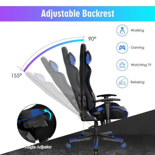 Ergonomic Swivel Gaming Chair with RGB Lights and Remote