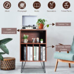 Record Player Stand with Storage Cabinet and Metal Legs 12 Record Player Stand with Storage Cabinet and Metal Legs