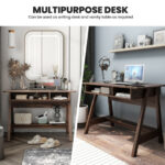 Vintage Writing Desk with Hidden Storage and Open Shelves 13 Vintage Writing Desk with Hidden Storage and Open Shelves