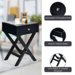 Modern X Shaped Side Table with Drawer for Living Room 14 Modern X Shaped Side Table with Drawer for Living Room