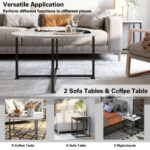 Modern Faux Marble Coffee Table and Side Tables with Steel Base (Set of 3) 19 Modern Faux Marble Coffee Table and Side Tables with Steel Base (Set of 3)