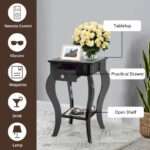 Compact End Table with Drawer and Shelf for Living Room 12 Compact End Table with Drawer and Shelf for Living Room
