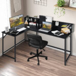 L-Shaped Computer Desk with Hutch and Bookshelf for Offices 15 L-Shaped Computer Desk with Hutch and Bookshelf for Offices