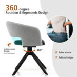 Swivel Sherpa Accent Chair with Steel Legs and Hollow Back 14 Swivel Sherpa Accent Chair with Steel Legs and Hollow Back