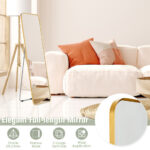 Gold Full Length Wall Mirror with Stand and Wall Mount