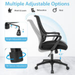 Ergonomic Black Mesh Chair with Adjustable Height and Lumbar Support