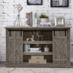 Rustic Sliding Barn Door TV Stand with Adjustable Storage Shelves 16 Rustic Sliding Barn Door TV Stand with Adjustable Storage Shelves