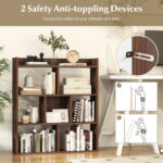 7 Cube Open Back Bookshelf with Anti-Tip Safety Features
