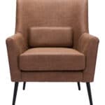 Vintage Brown Faux Leather Accent Chair with Steel Legs 13 Vintage Brown Faux Leather Accent Chair with Steel Legs