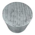 Antique Silver Side Table with Hand-Finished Round Top