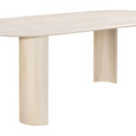 Natural White-Washed Acacia Wood Oval Dining Table