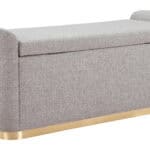 Gray Upholstered Storage Bench with Steel Legs and Hidden Compartment 12 Gray Upholstered Storage Bench with Steel Legs and Hidden Compartment