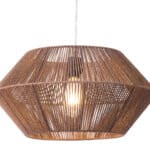 Natural Paper Rope Ceiling Lamp with Adjustable Cord - Brown