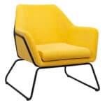 Yellow Velvet Accent Chair with Powder Coated Steel Legs 12 Yellow Velvet Accent Chair with Powder Coated Steel Legs