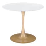 White & Gold Round Pedestal Dining Table for Kitchen or Bar 11 White & Gold Round Pedestal Dining Table for Kitchen or Bar